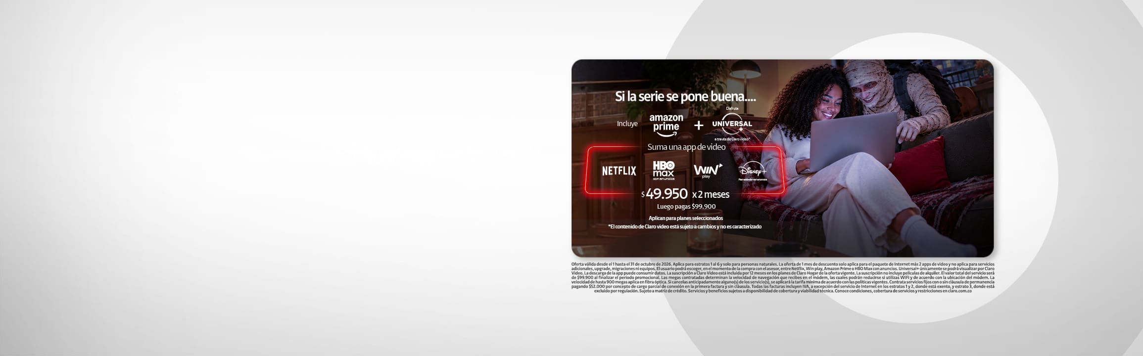 Póngale la fibra de 900 megas - Claro Póngale la fibra de 900 megas - Claro