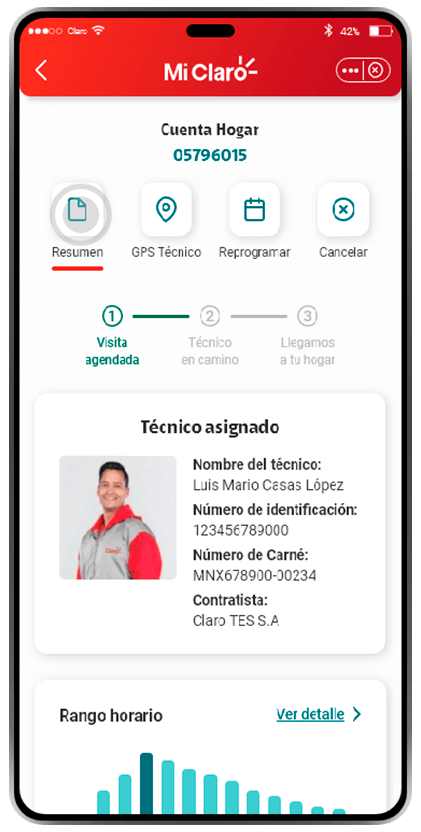 Paso 4 - Reagenda o cancela visitas técnicas en App Mi Claro 