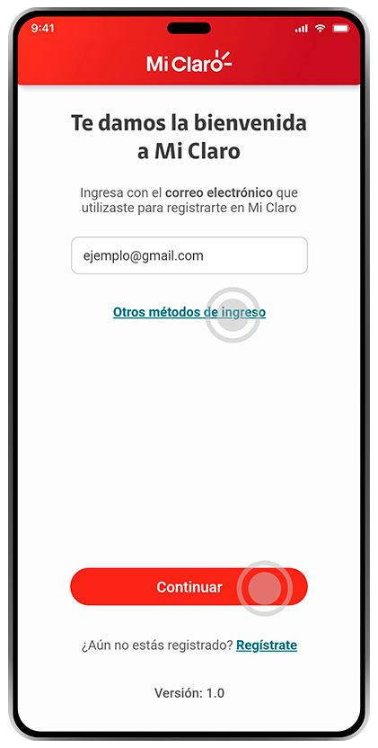 Paso 1 - Inicia sesión Superapp Mi Claro Servicios Postpago 