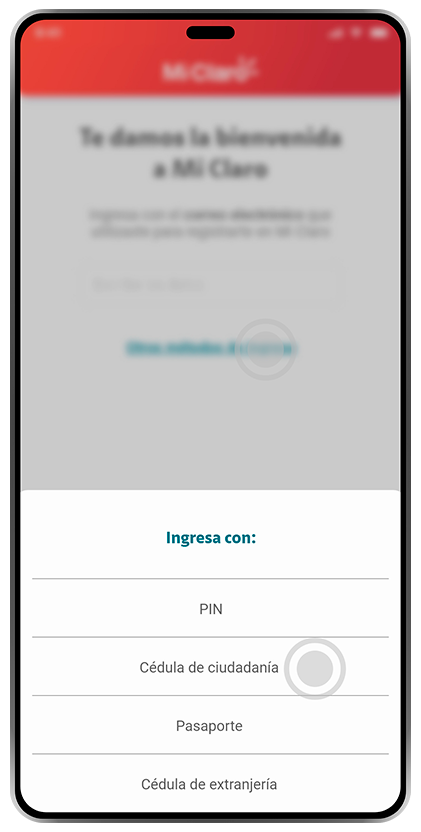 Paso 2 - Inicia sesión Superapp Mi Claro Servicios Postpago 