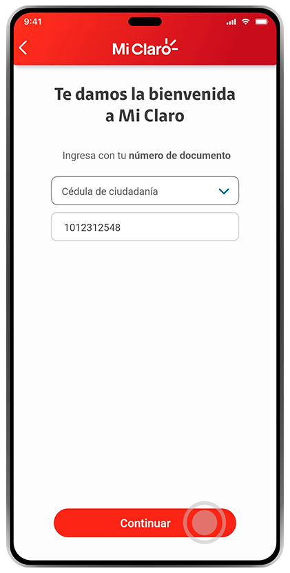 Paso 3 - Inicia sesión Superapp Mi Claro Servicios Postpago 