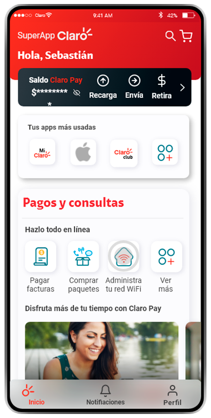 Paso 1 - Conoce cómo administrar tu red Wi-Fi, desde app Mi Claro 