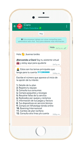 Paso 1 - Compra en whatsapp tienda online postpago 