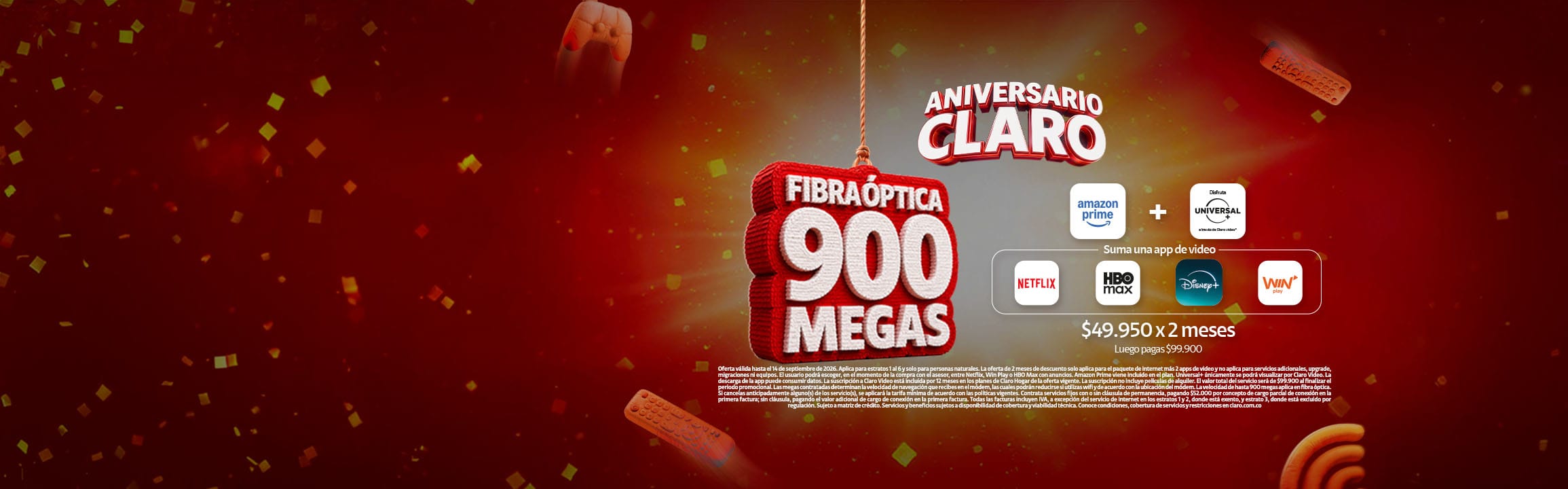 Póngale la fibra de 900 megas - Claro Póngale la fibra de 900 megas - Claro